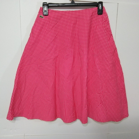 Lacoste Red White Polka Dot Skirt - Picture 1 of 6